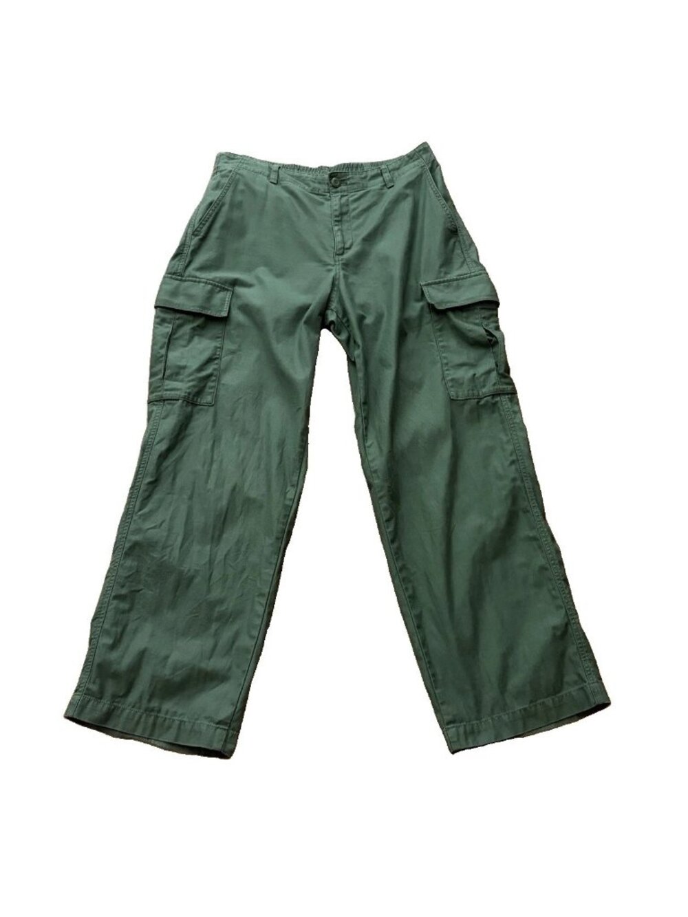 Uniqlo Women’s Large Green Wide Straight Cargo Pants Relaxed Pants
